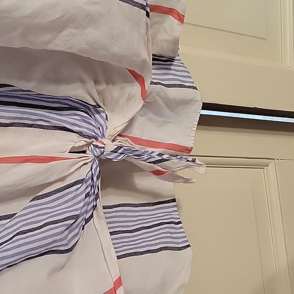 Striped Tie-front Blouse - Picture 4 of 7